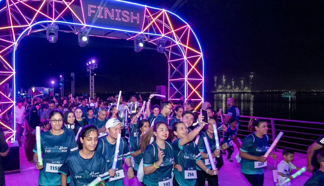 Glow-in-the-dark themed Hope Run Dubai 2025 with RaceME